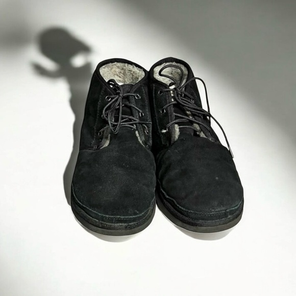 🌻UGG Black Suede Neumel Lace-Up Chukka Boots Men's Size 12 - Picture 7 of 10